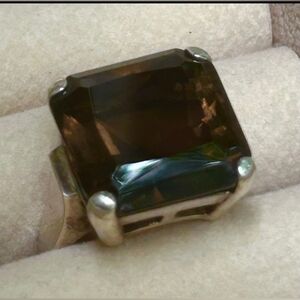9 Carat Natural Smokey Topaz Sterling Silver Ring